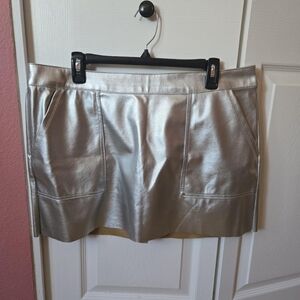 A New Day Metallic Silver Mini Skirt